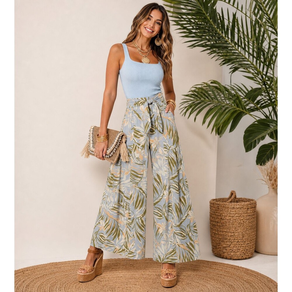 Patrons of Peace Pants Wide Leg Palazzo Boho Hippie Festival Floral Womens S NWT